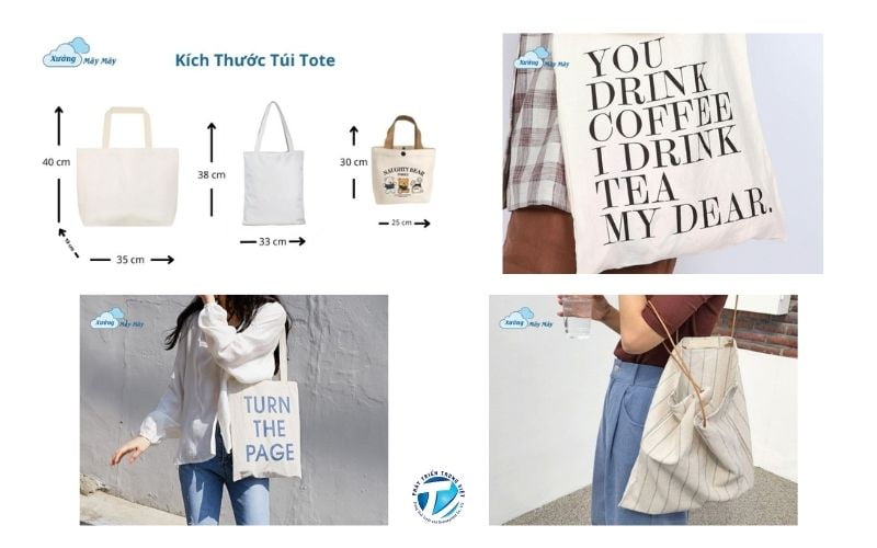 Xưởng Mây Mây in túi tote hiện đại phù hợp với giới trẻ